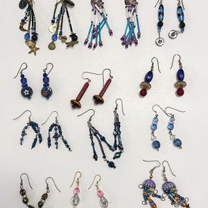 12 pair of Beaded Handmade Earrings